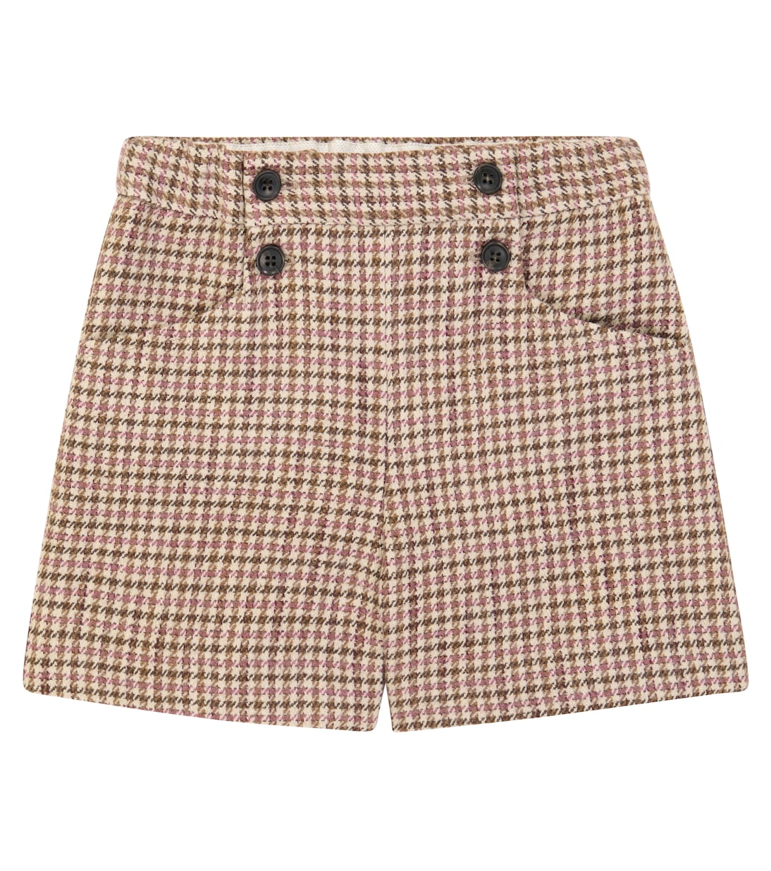 

Шорты из хлопка и шерсти с узором гусиная лапка от Diplôme Bonpoint, Mauve