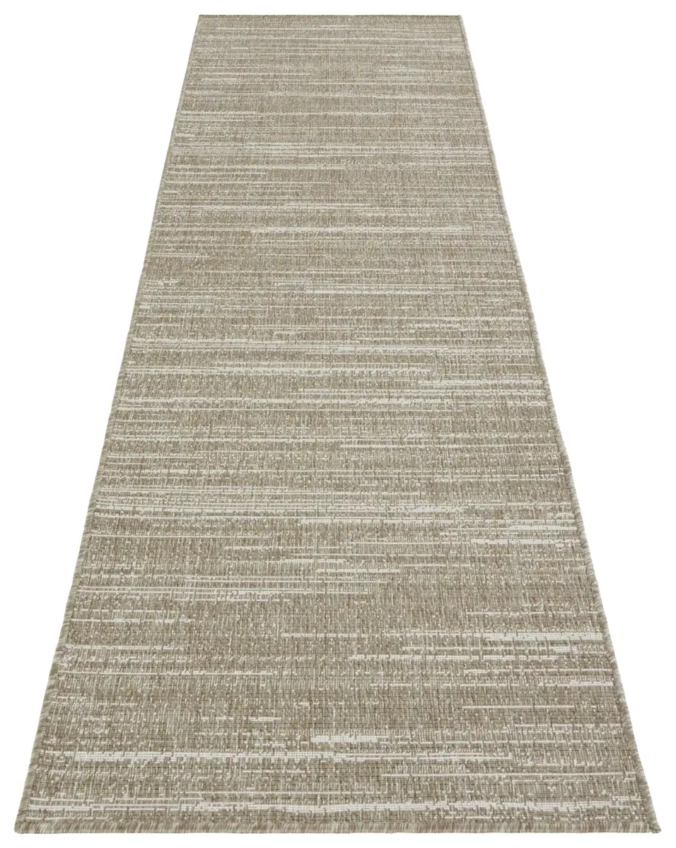 

ELLE DECORATION Runner "Mèlange", прямоугольный, плоского переплетения, для внутреннего и наружного использования, современный двусторонний ковер, балкон, гостиная 80х250 см, коричневый/бежевый