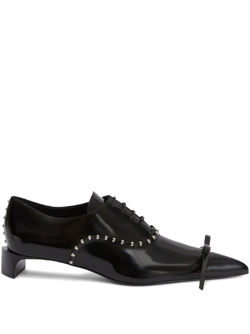 Лакированные оксфорды с заклепками JIL SANDER, черный