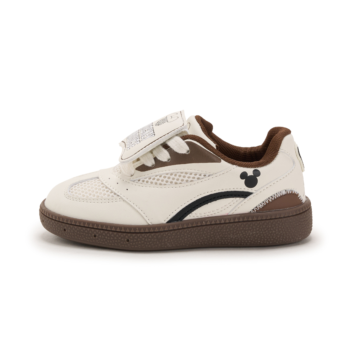 

Детские повседневные кроссовки серии Mickey с противоскользящей подошвой, амортизирующей, износостойкой, дышащей подошвой Disney, бежевый/коричневый