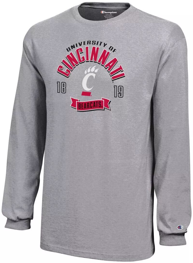 

Серая футболка из джерси с длинным рукавом Champion Youth Cincinnati Bearcats