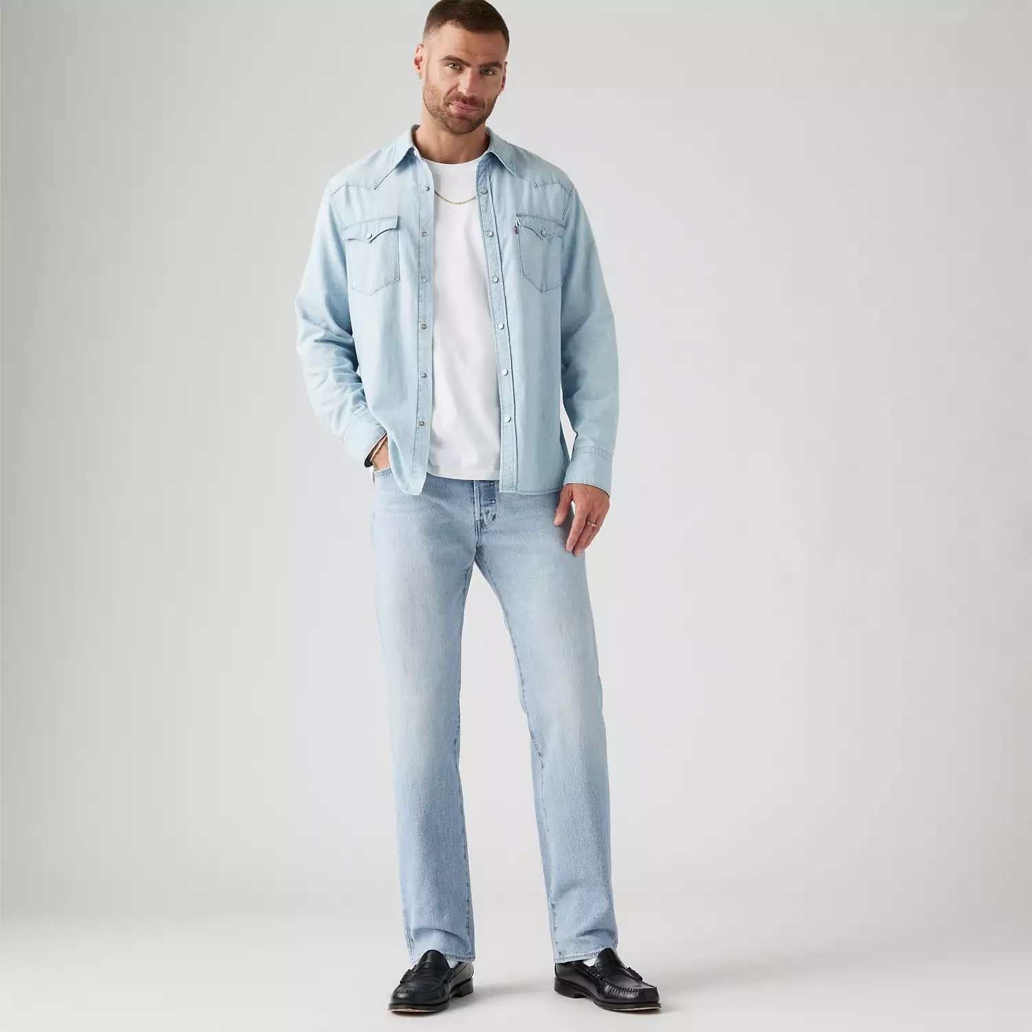 

501 '93 мужские джинсы прямого кроя Levi's, цвет Me Transfer - Light Wash