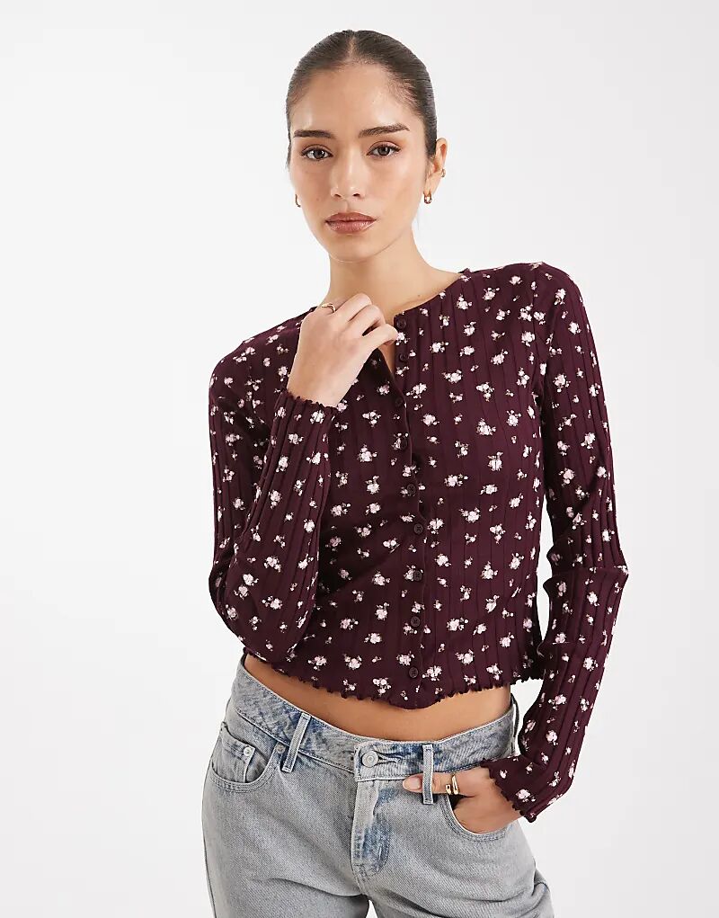 

Кардиган Miss Selfridge в рубчик с мелким принтом