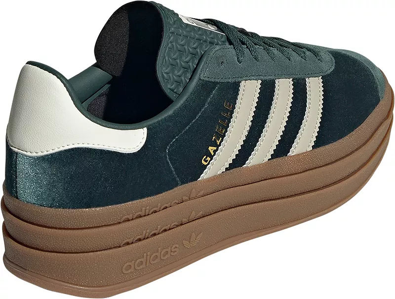 Женские кроссовки Adidas Originals Gazelle Bold, зеленый/серый — фото 4