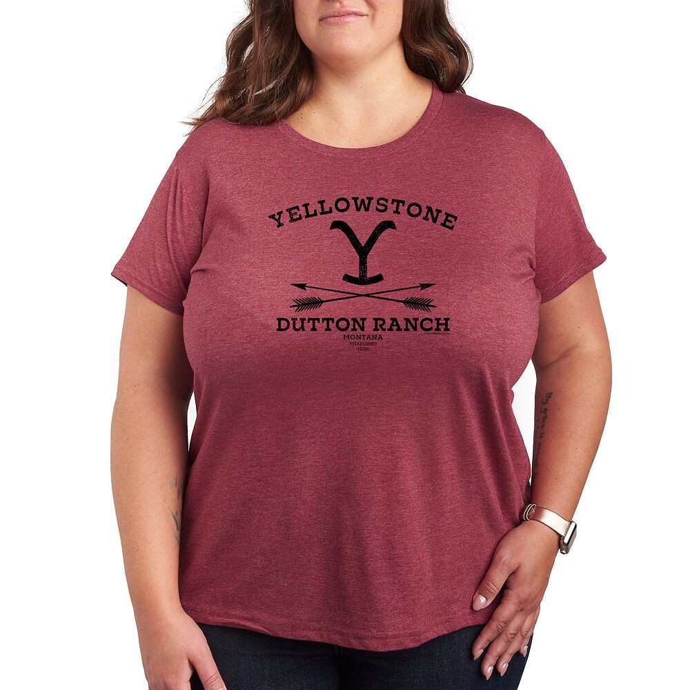 

Футболка Plus Yellowstone Stone Dutton Arrows с рисунком Licensed Character, цвет Heather Red