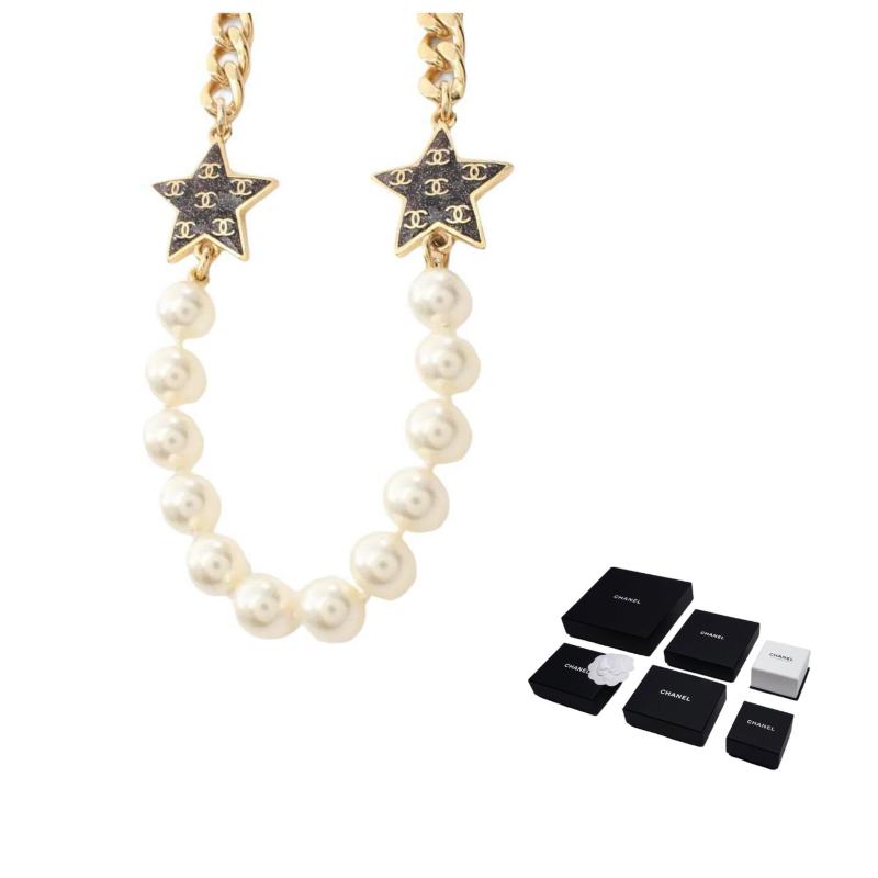 

CHANEL Позолоченное ожерелье с искусственным жемчугом, женское, цвет gold