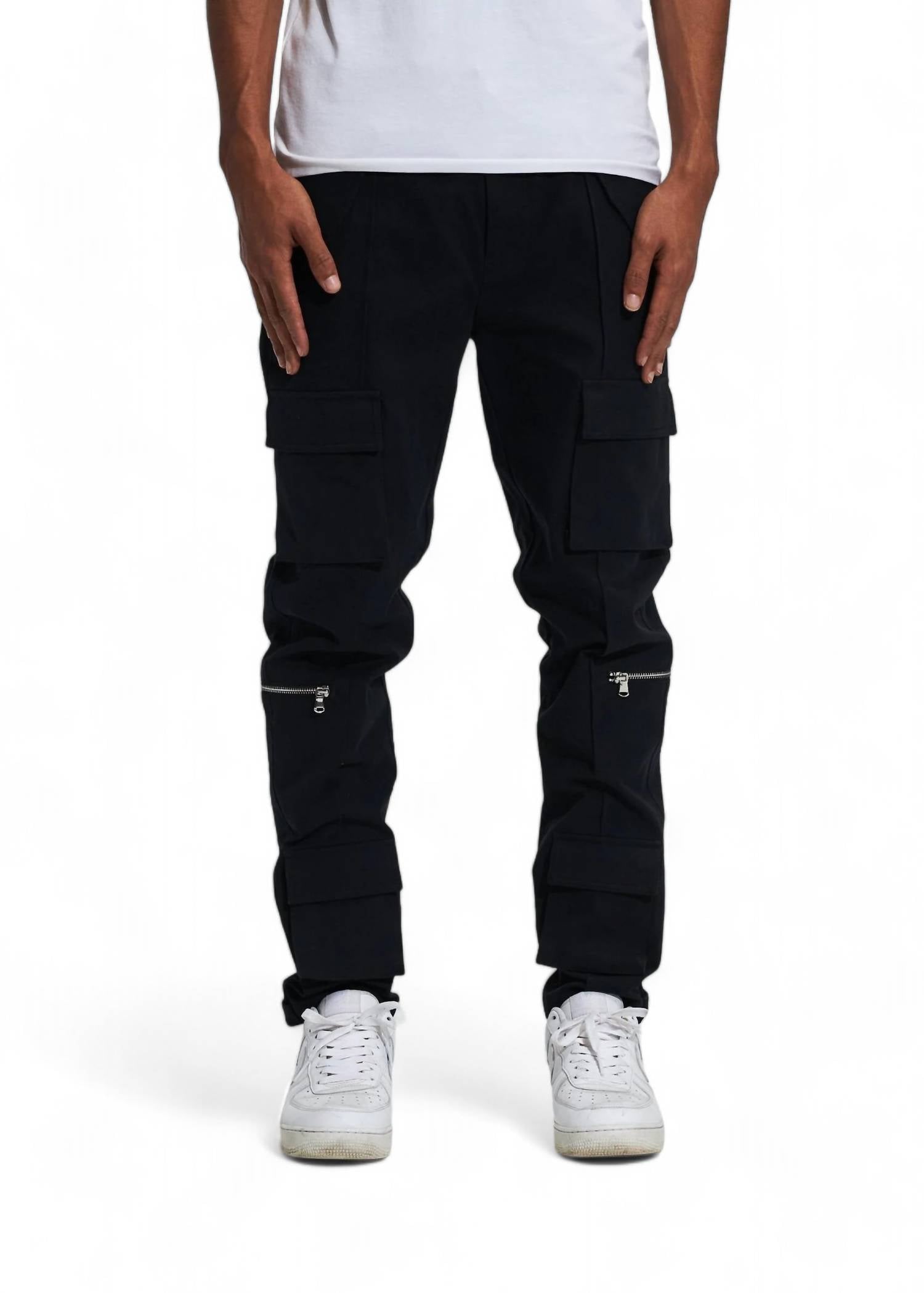 

Мужские джинсы Cade Cargo Denim черного цвета Crysp Denim