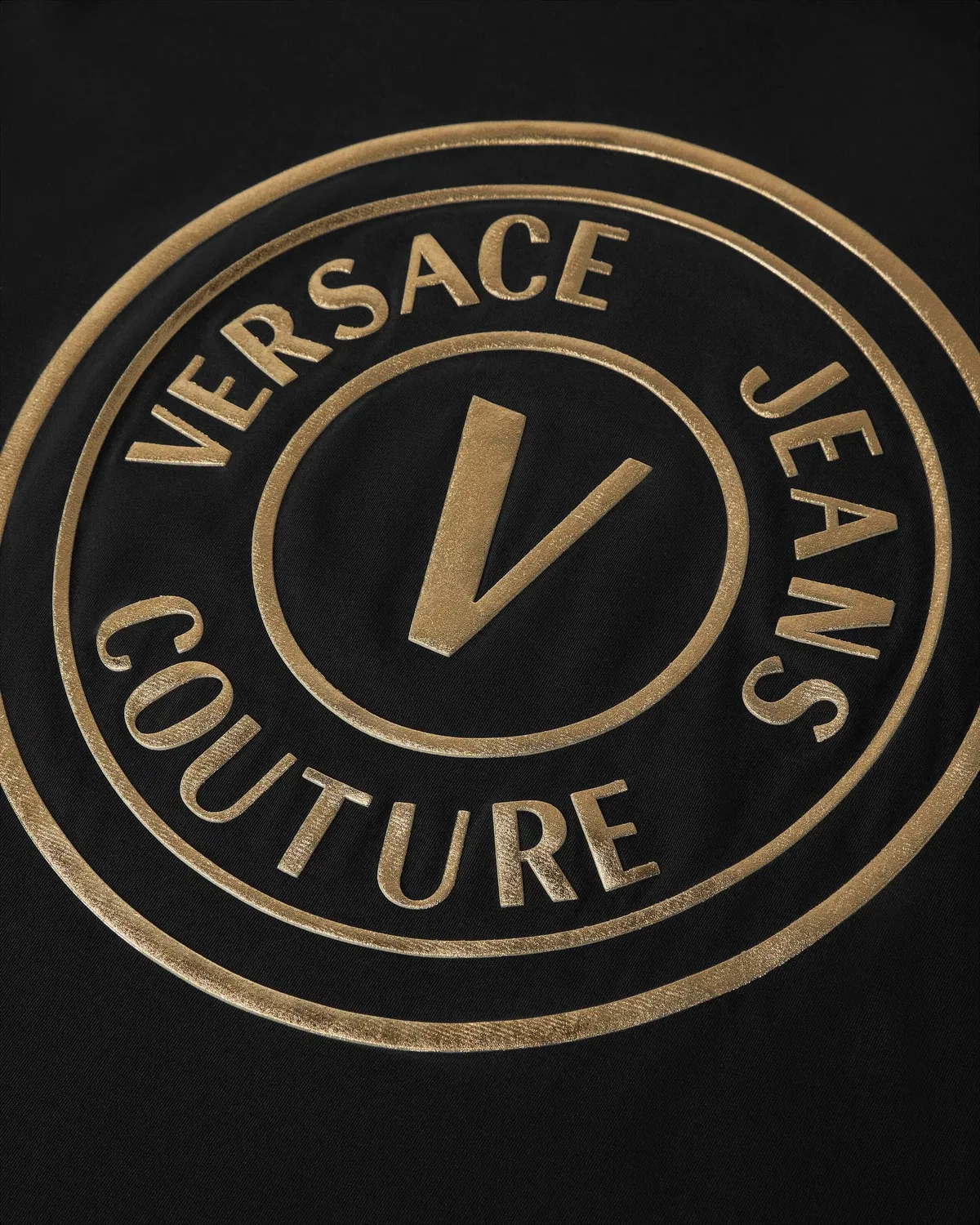 Футболка из хлопкового трикотажа с принтом VERSACE, черный — фото 2