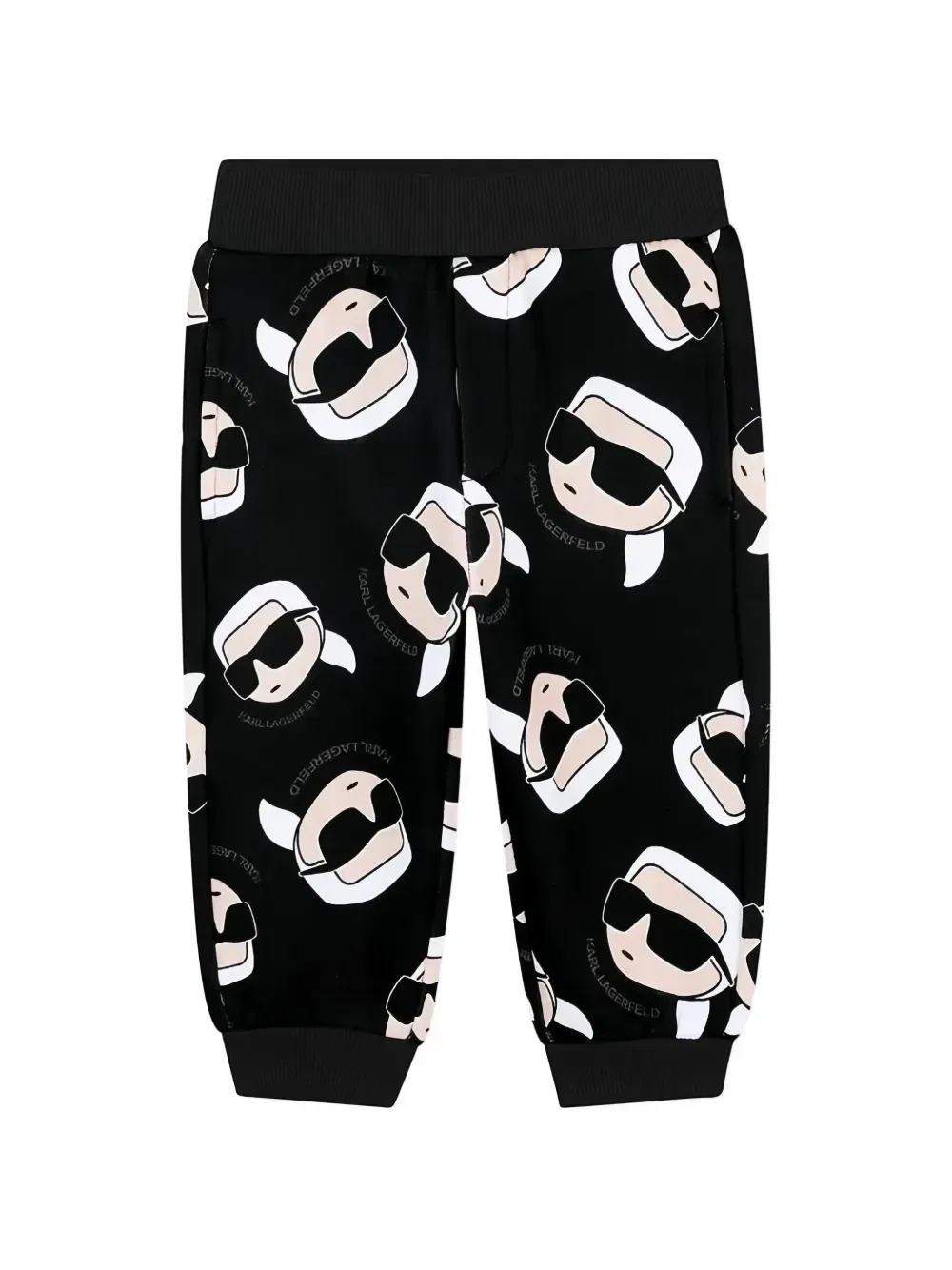 Спортивные брюки с принтом KARL LAGERFELD KIDS, черный