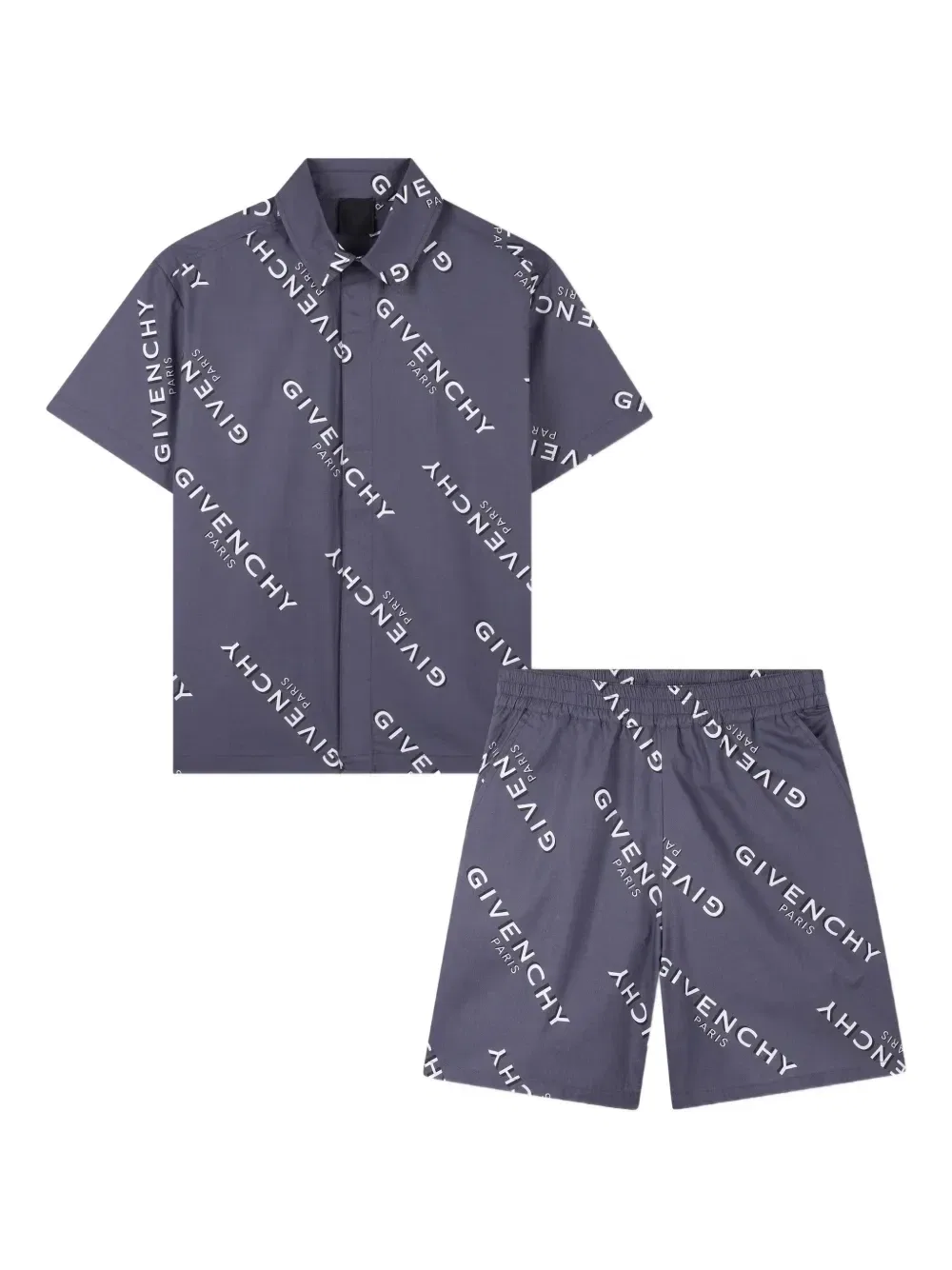 Комплект из топа и шорт с принтом Givenchy Kids, серый