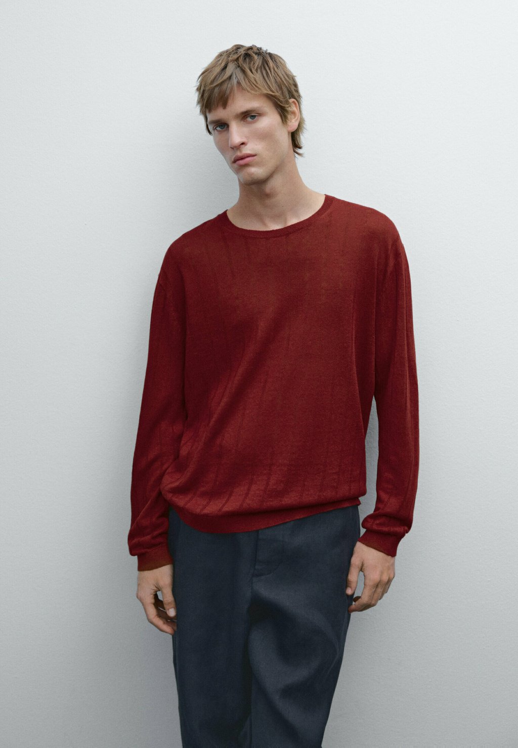 

Джемпер CREWNECK Massimo Dutti, бургундия