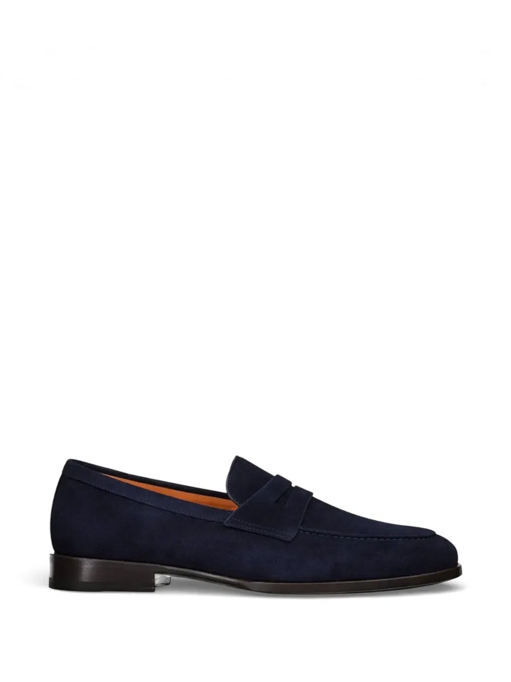 Замшевые лоферы с монеткой Santoni, синий