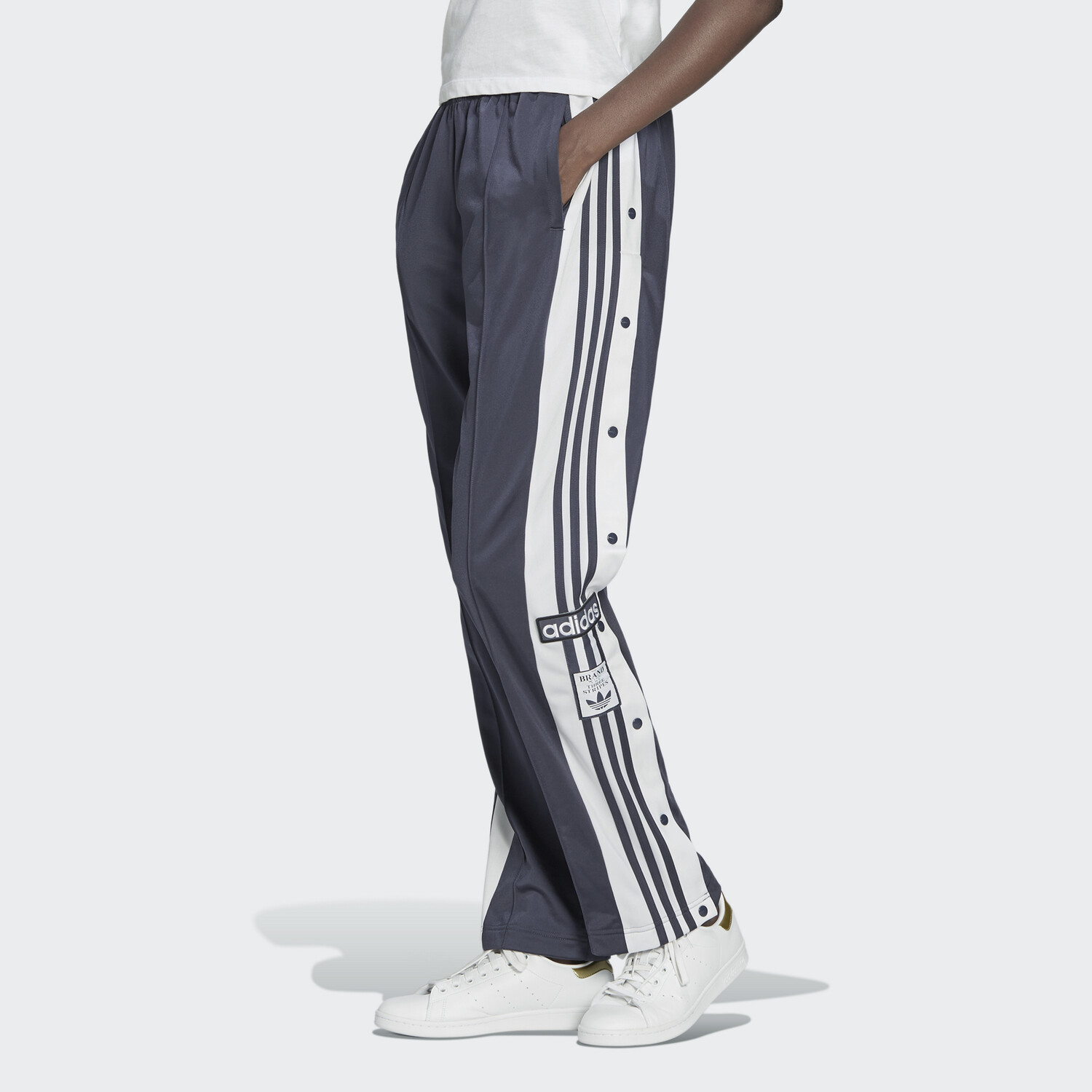 Женские трикотажные спортивные штаны ADIBREAK темно-серого и темно-синего цвета Adidas Originals — фото 4