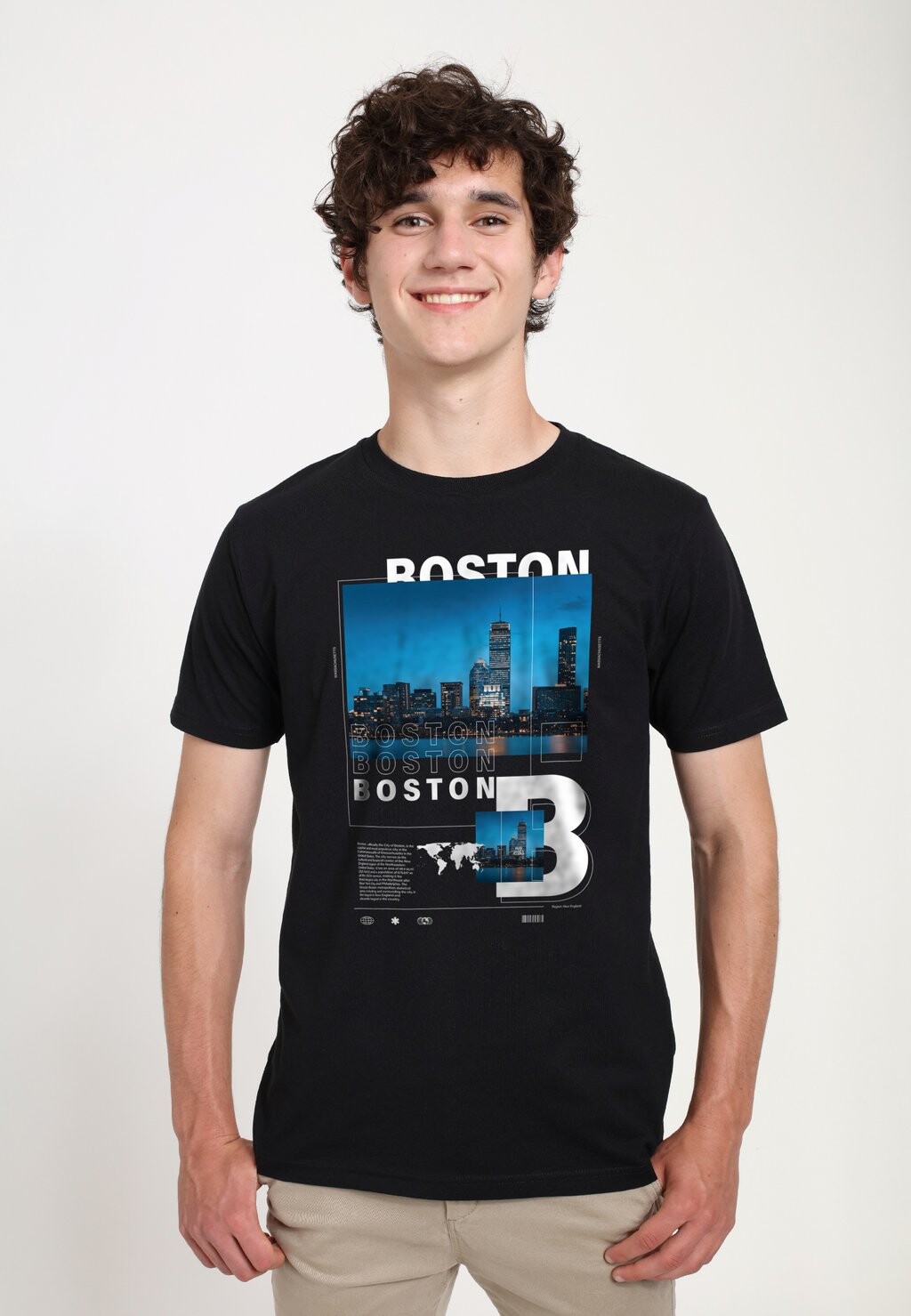 

Футболка с принтом NEXT STOP BOSTON Henry Tiger, черный