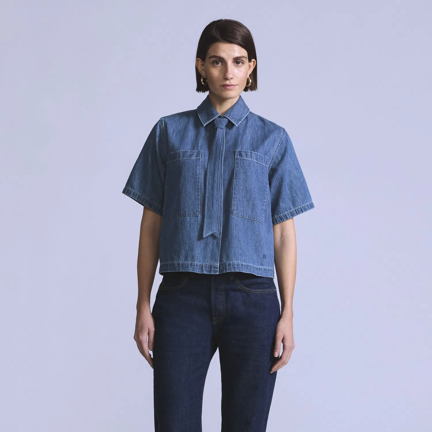 Женская футболка с коротким рукавом в стиле «кафе-шоп» Levi's, Medium Wash — фото 4