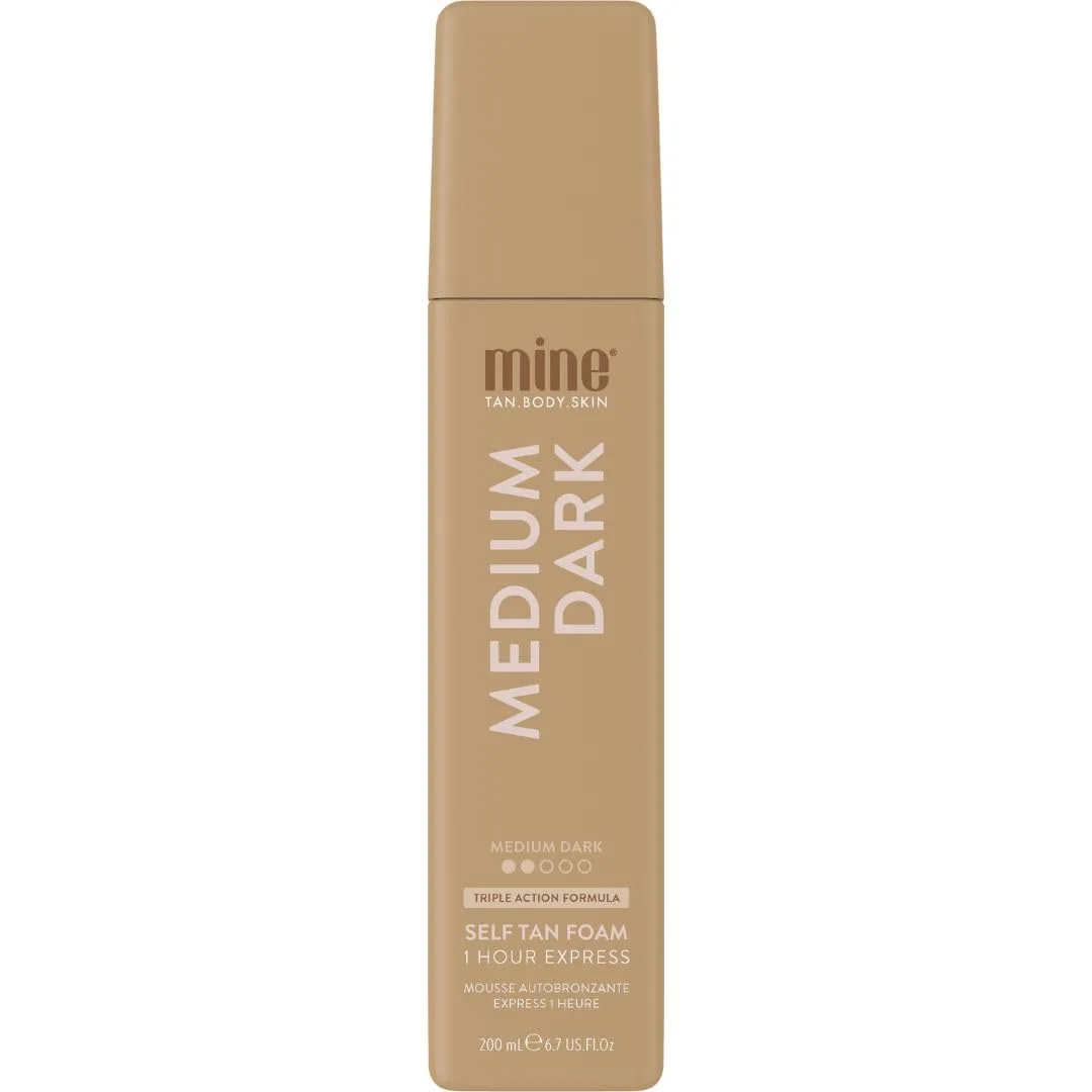 MineTan Medium Dark Self Tanning Foam, Bronze Collection, мусс для автозагара, 1 час, для лица и тела, увлажняющая формула, аромат кокоса, 200 мл 198 мл (1 шт.) Minetan Body.Skin, Medium Dark