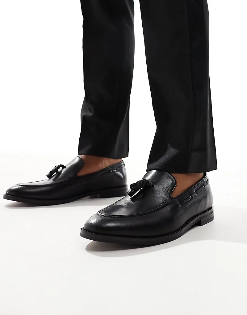 

Мокасины из черной кожи с кисточкой ASOS DESIGN