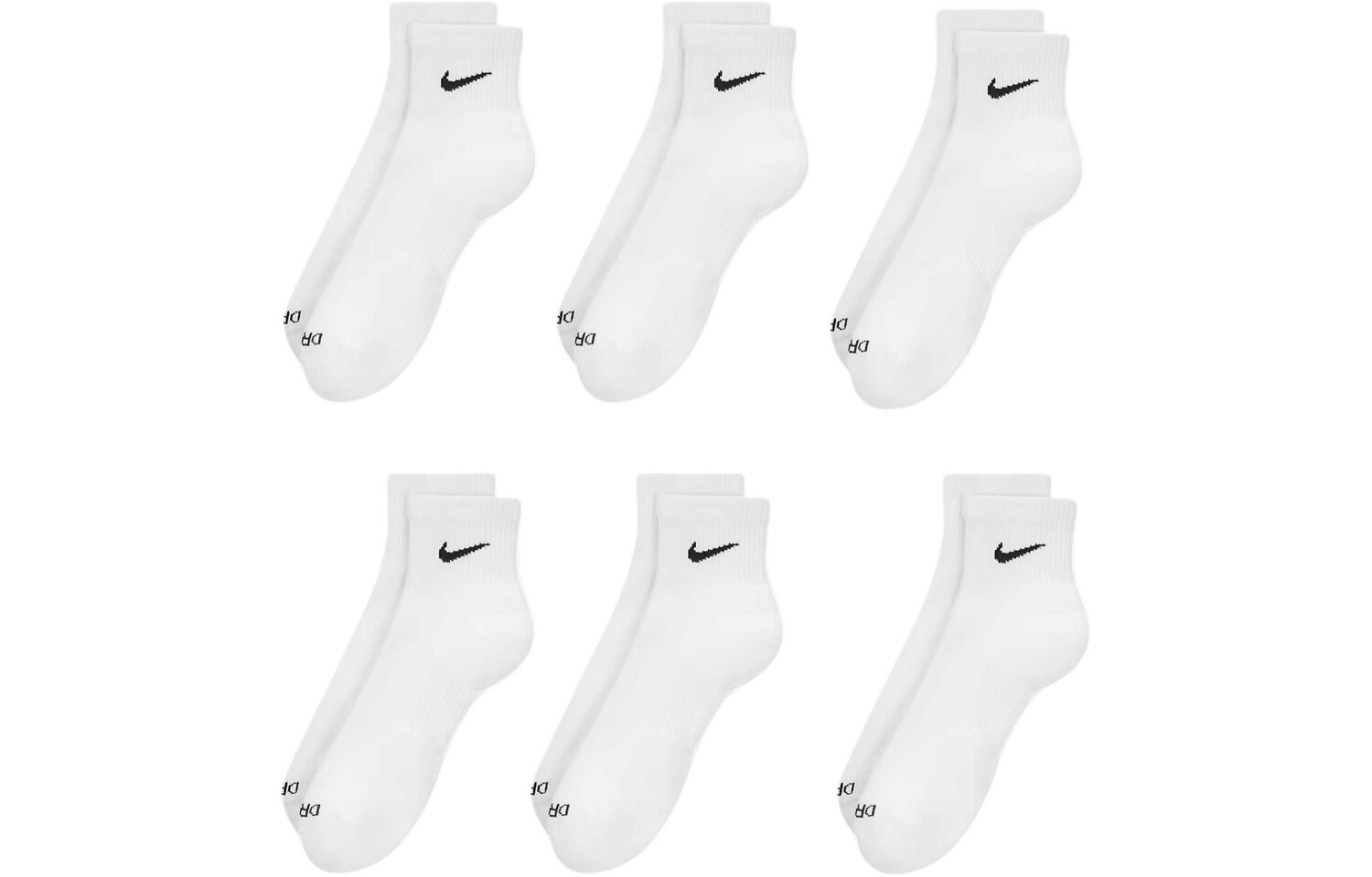 Носки повседневные Plus с мягкой подкладкой, 6 пар, белые Nike — фото 3