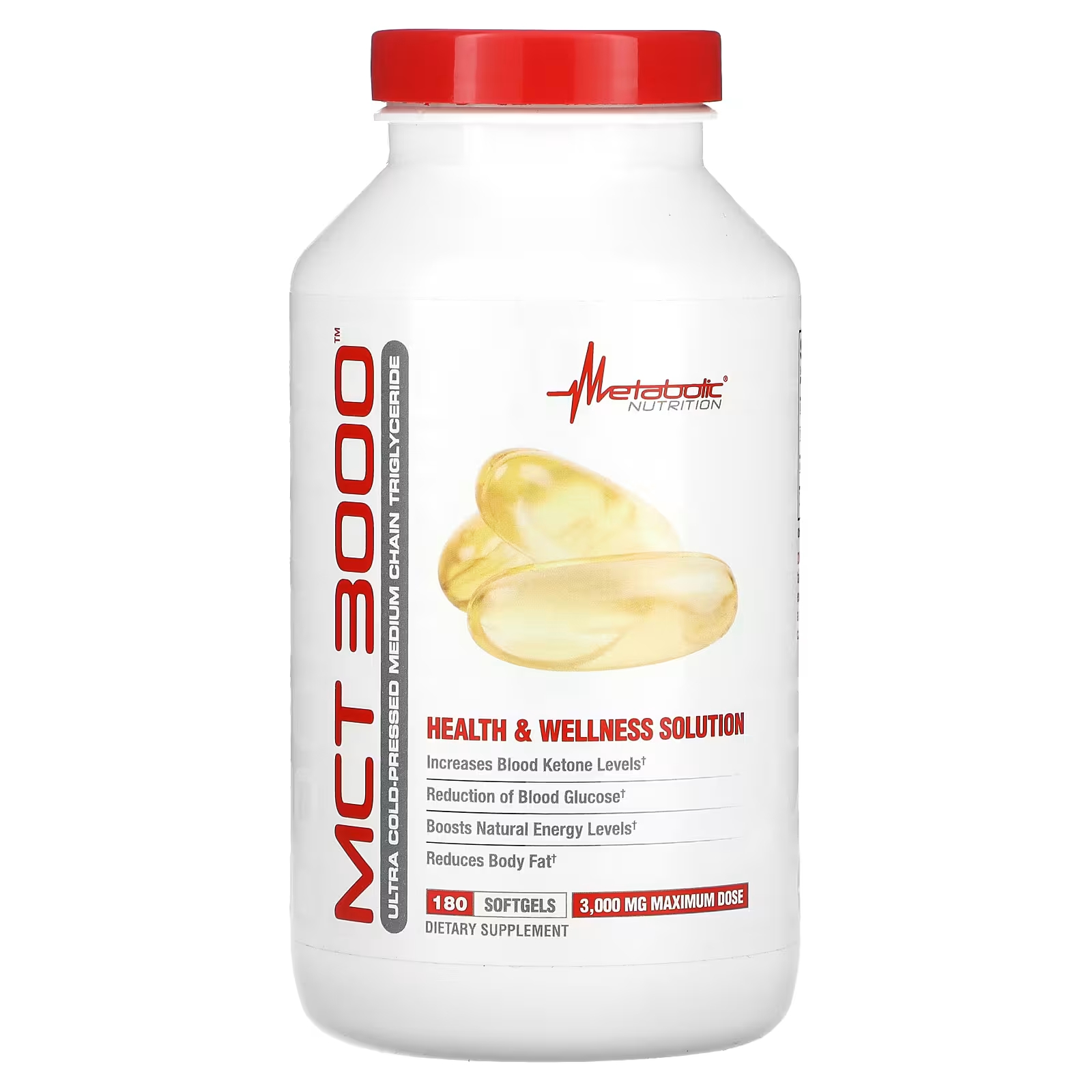 

Добавка Metabolic Nutrition MCT 3000 1000 мг, 180 капсул