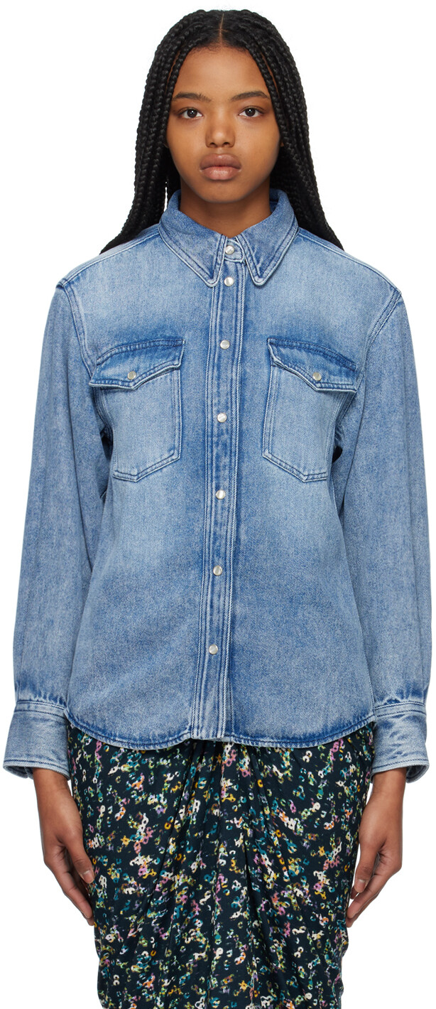 

Синяя джинсовая рубашка Tahis Light Isabel Marant Etoile