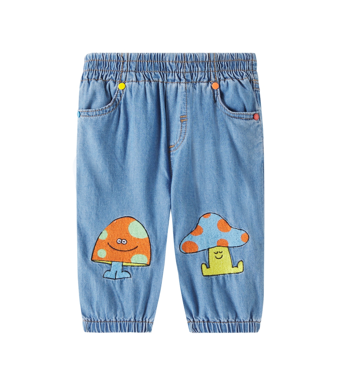 

Детские вышитые джинсы Stella McCartney Kids, светло-синий