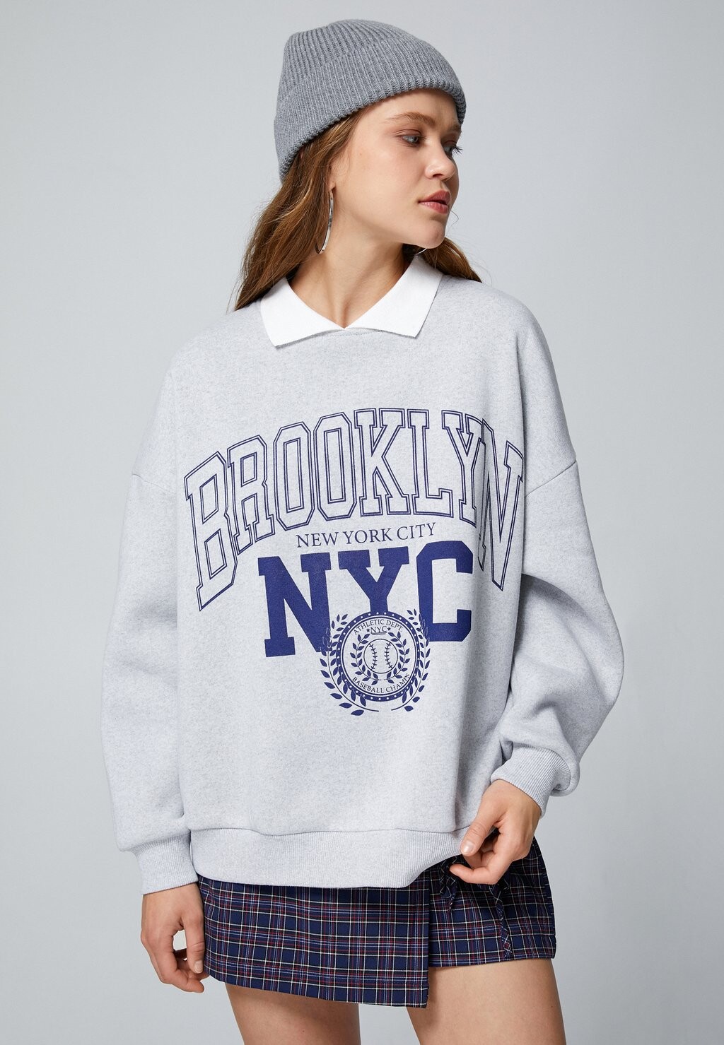 

Толстовка PRINTED OVERSIZED VARSITY Koton, цвет grey