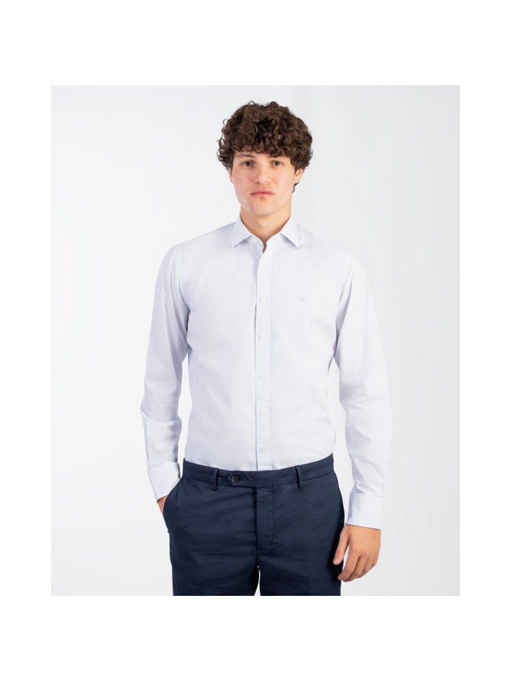 

Рубашка Hackett London, цвет 8 uhr morgens – weiß/blau