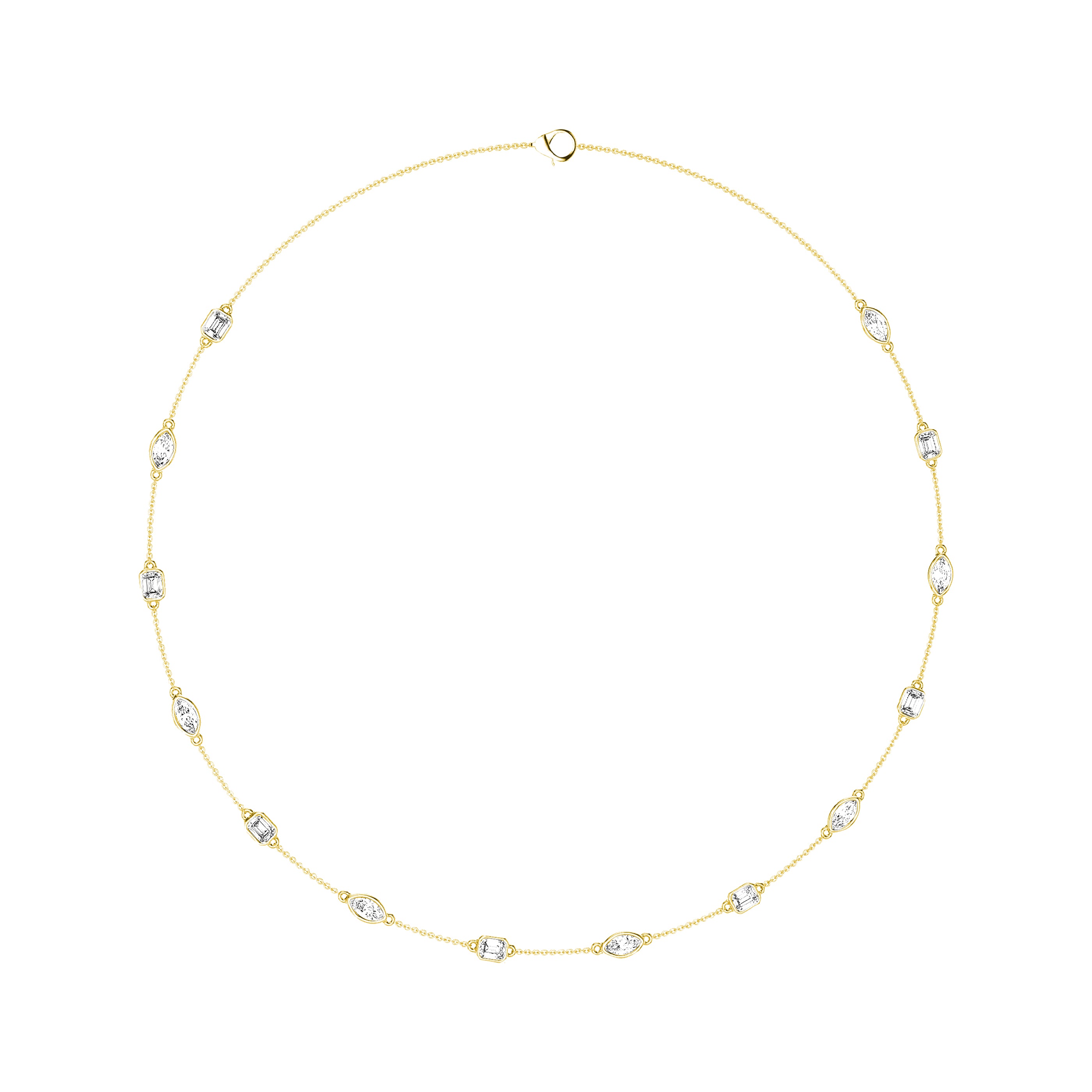 

Женское ожерелье с 3-каратным изумрудом и выращенными в лаборатории бриллиантами огранки «маркиза» из 14-каратного золота Vir Jewels, желтый