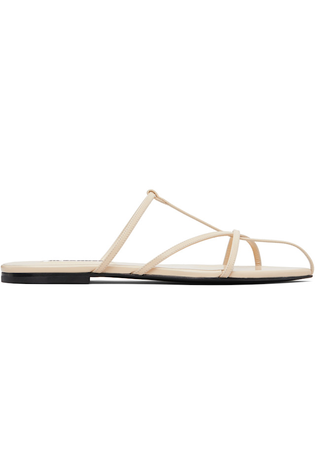Jil Sander Сандалии-Лодочки Off White с ремешком