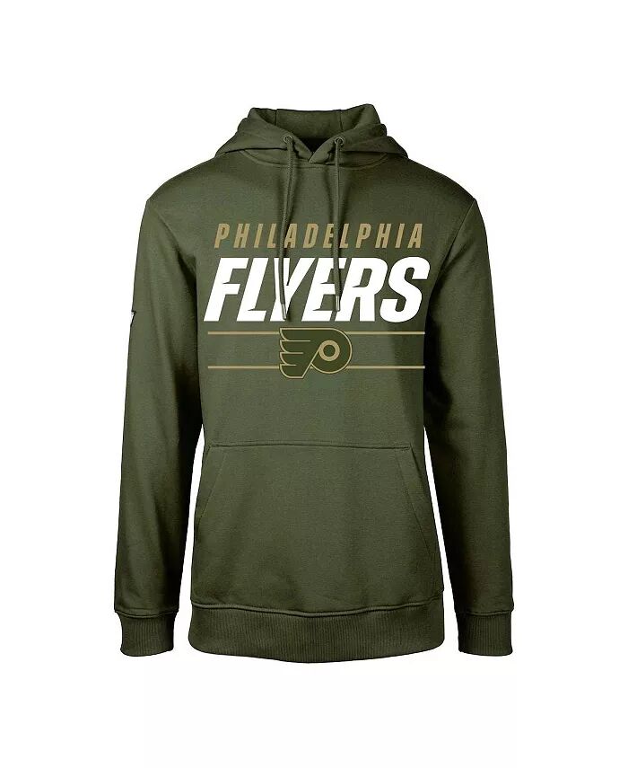 

Молодежная флисовая толстовка с капюшоном Olive Philadelphia Flyers Podium LevelWear