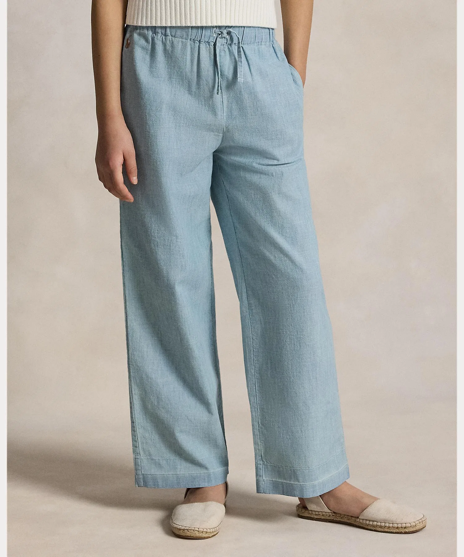 Детские брюки POLO RALPH LAUREN CHILDRENSWEAR Indigo Chambray Wide Leg Pants — фото 4