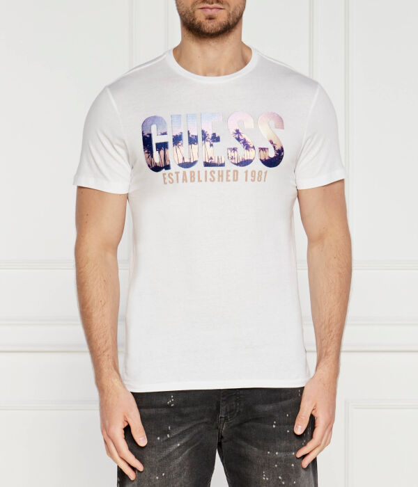 

Футболка город пальм Slim fit Guess Jeans, белый