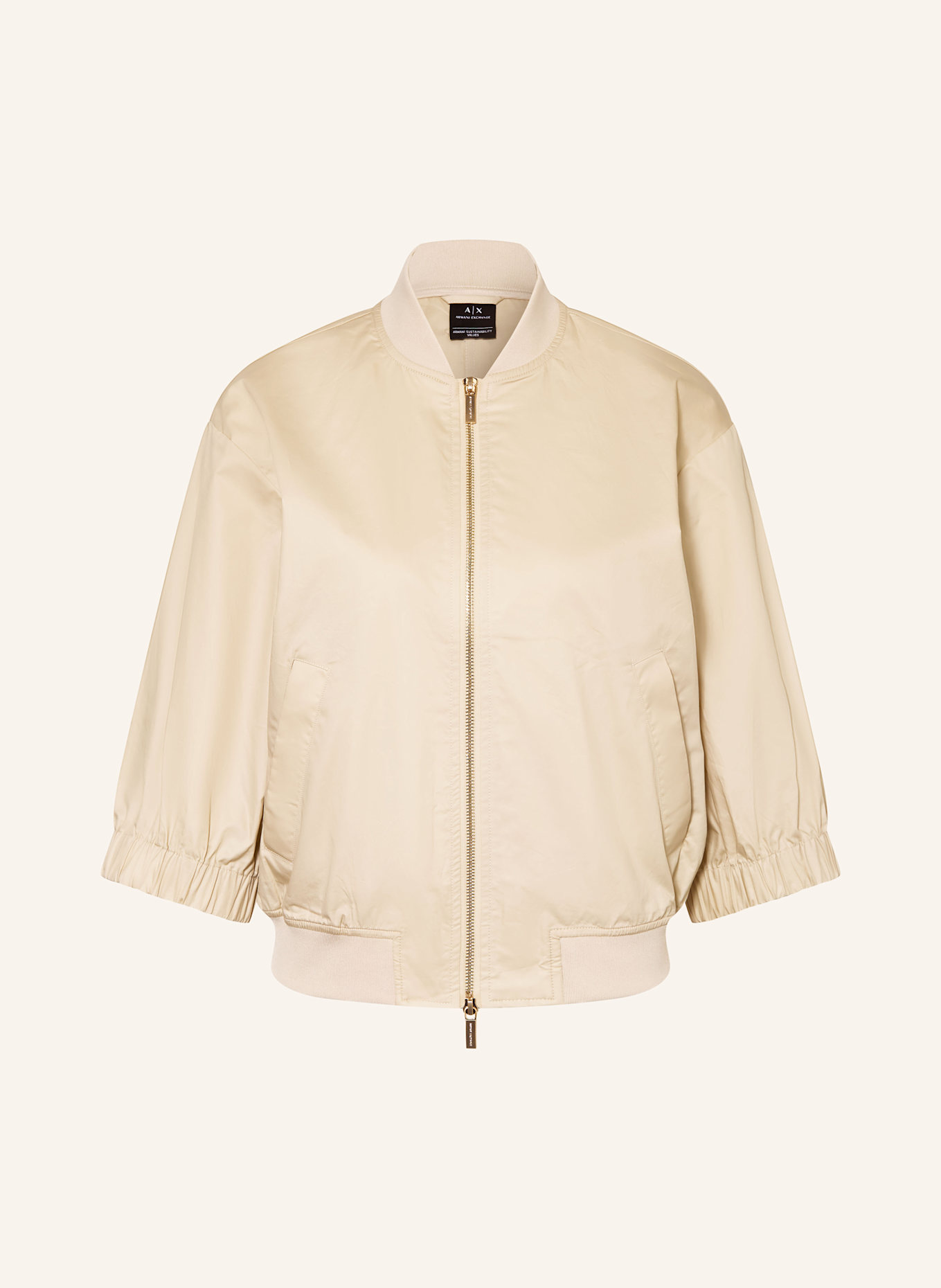 

Блузон с рукавами 3/4 Armani Exchange, бежевый