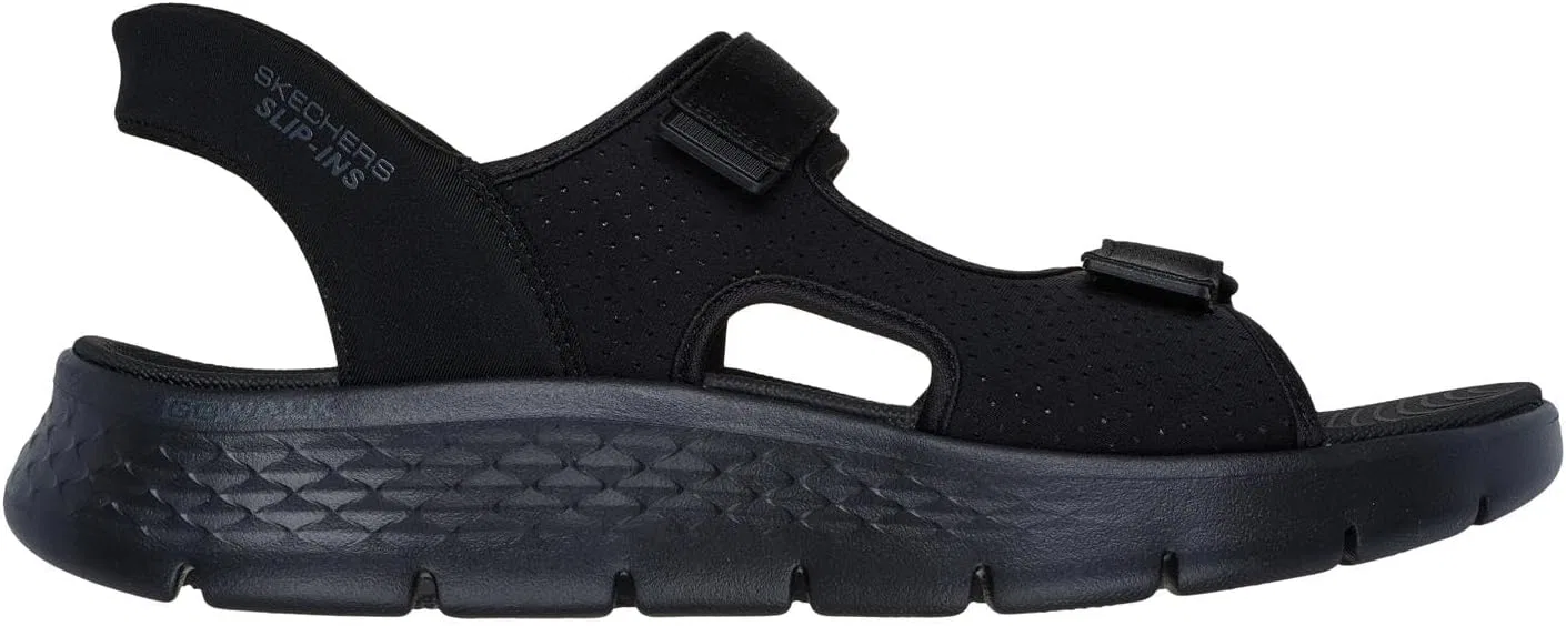 Мужские сандалии Skechers Go Walk Flex, Black And Lime Textile — фото 4