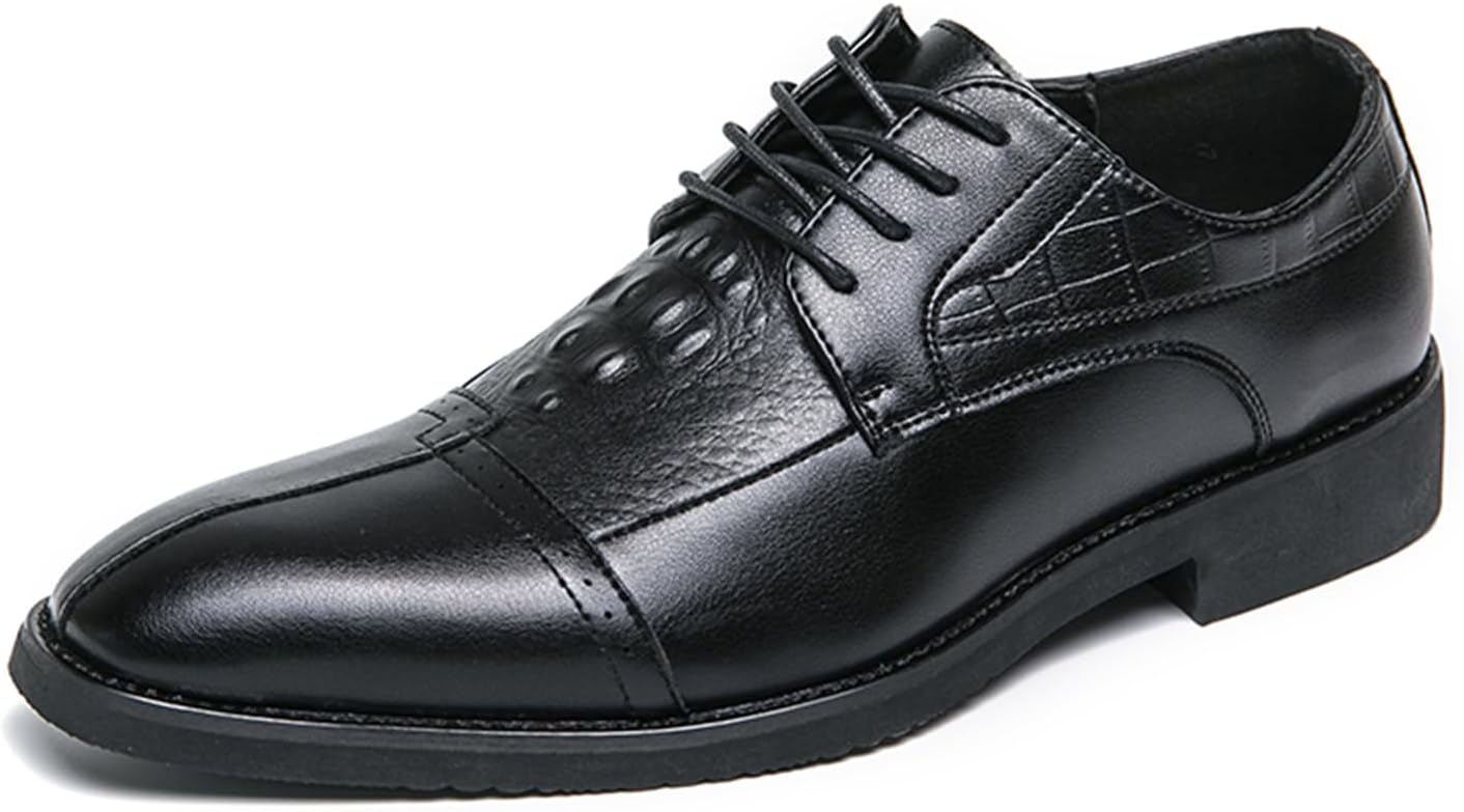 

Мужские оксфорды с узором под крокодила, классические туфли Derby с закрытым носком, модные деловые формальные туфли Abborora, черный