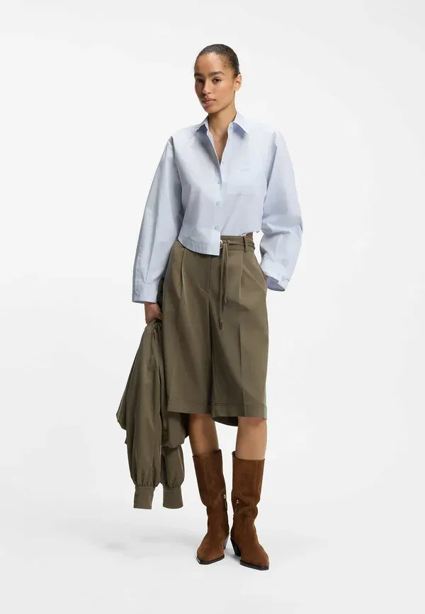 Блуза Boskota 1 button down blouse Boss, светло-голубая — фото 2