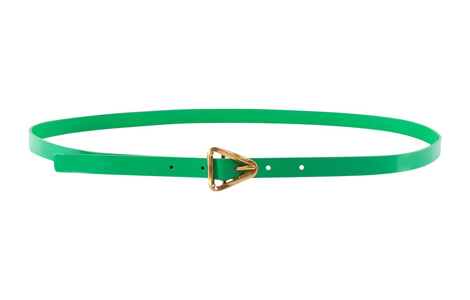 Bottega Veneta Кожаный женский ремень зелёный шириной 1.5 см, Green — фото 3