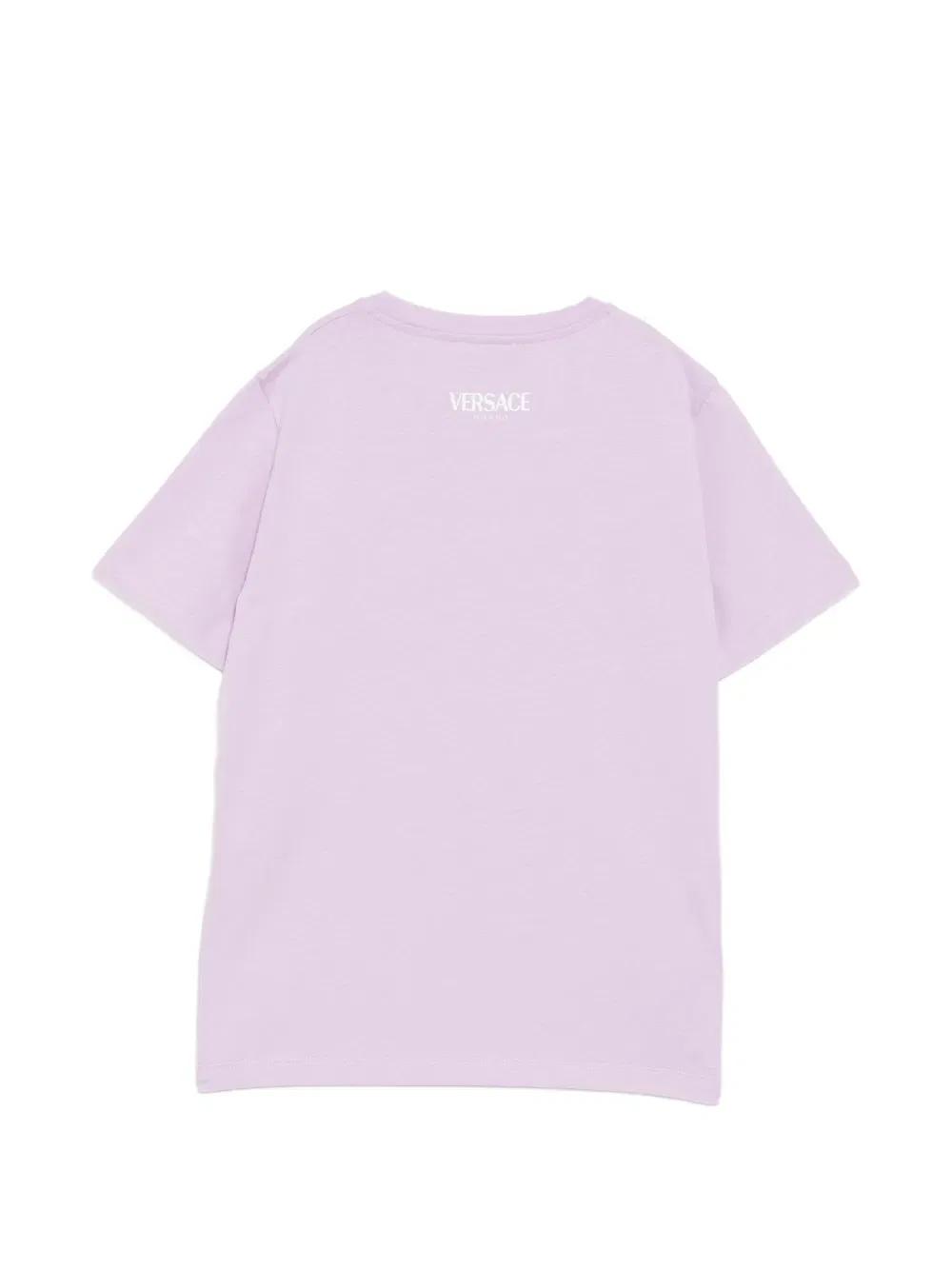 Хлопковая футболка с принтом Versace Kids, фиолетовый — фото 2