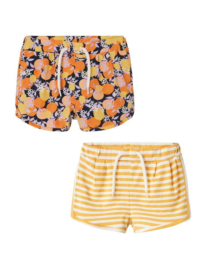 

Шорты бермуды name it Shorts 2er-Set verstellbarer Bund Seitentaschen, цвет Blau-Gelb