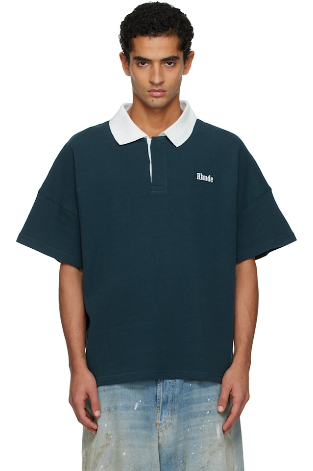 

Rhude Воротник-Поло цвета морской волны