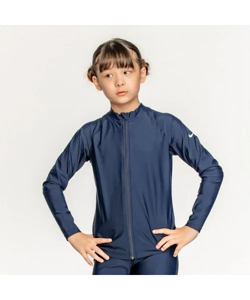 Рашгард детский Nike SS24 с длинным рукавом, UPF50+, фиолетовый — фото 4