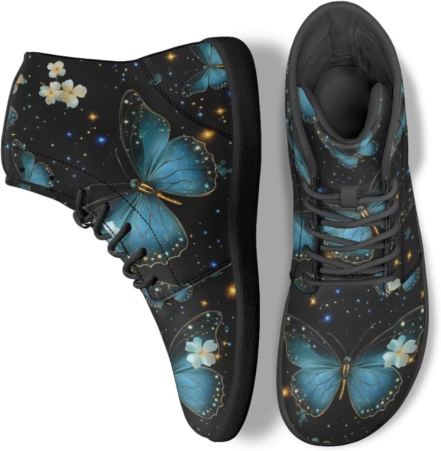 

Женские высокие кроссовки-бабочки для ходьбы, модные рабочие, офисные, спортивные, босоножки Ecaestolph, голубой