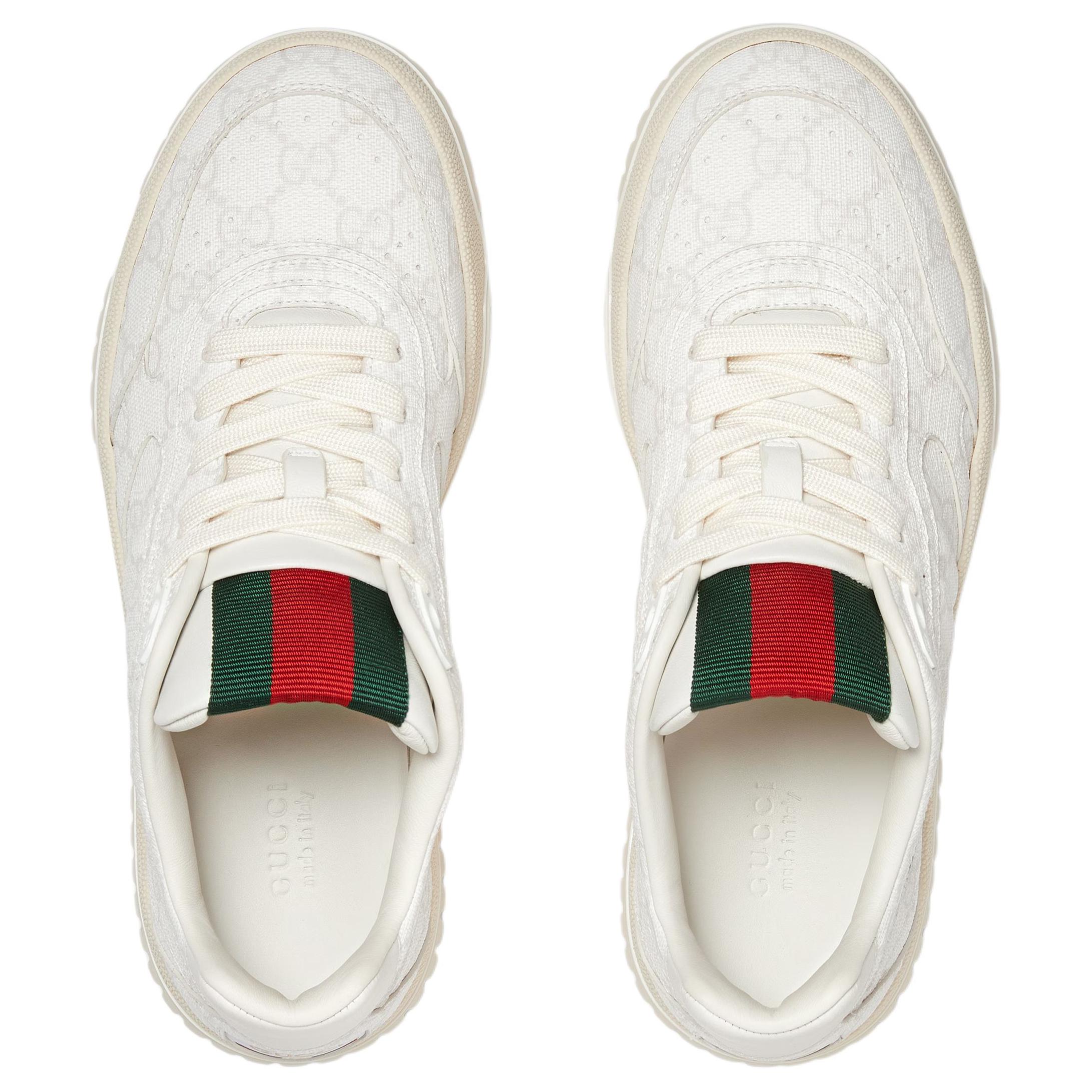 Женские кроссовки Re Web 'GG Canvas Beige White' GUCCI — фото 4