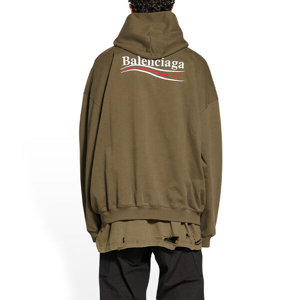 Толстовка political campaign large fit hoodie 'khaki' Balenciaga, хаки — фото 4