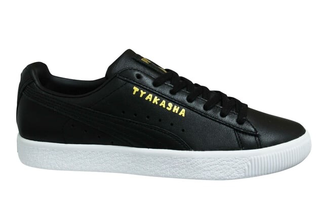 

Повседневные мужские кожаные кроссовки Clyde Tyakasha с низкой шнуровкой 368070 01 Puma, черный