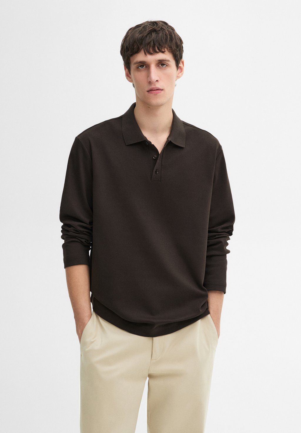 

Рубашка поло Massimo Dutti, темно-коричневый