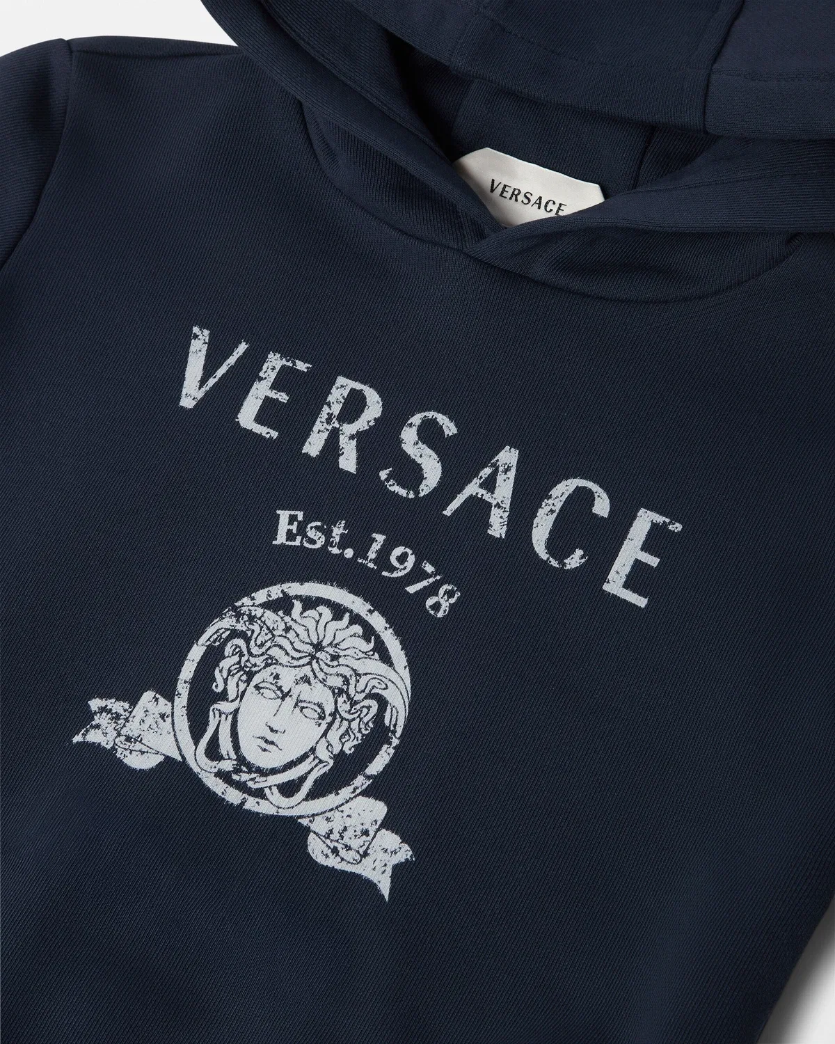 Детская Толстовка Из Хлопкового Трикотажа С Принтом Versace, синий — фото 4