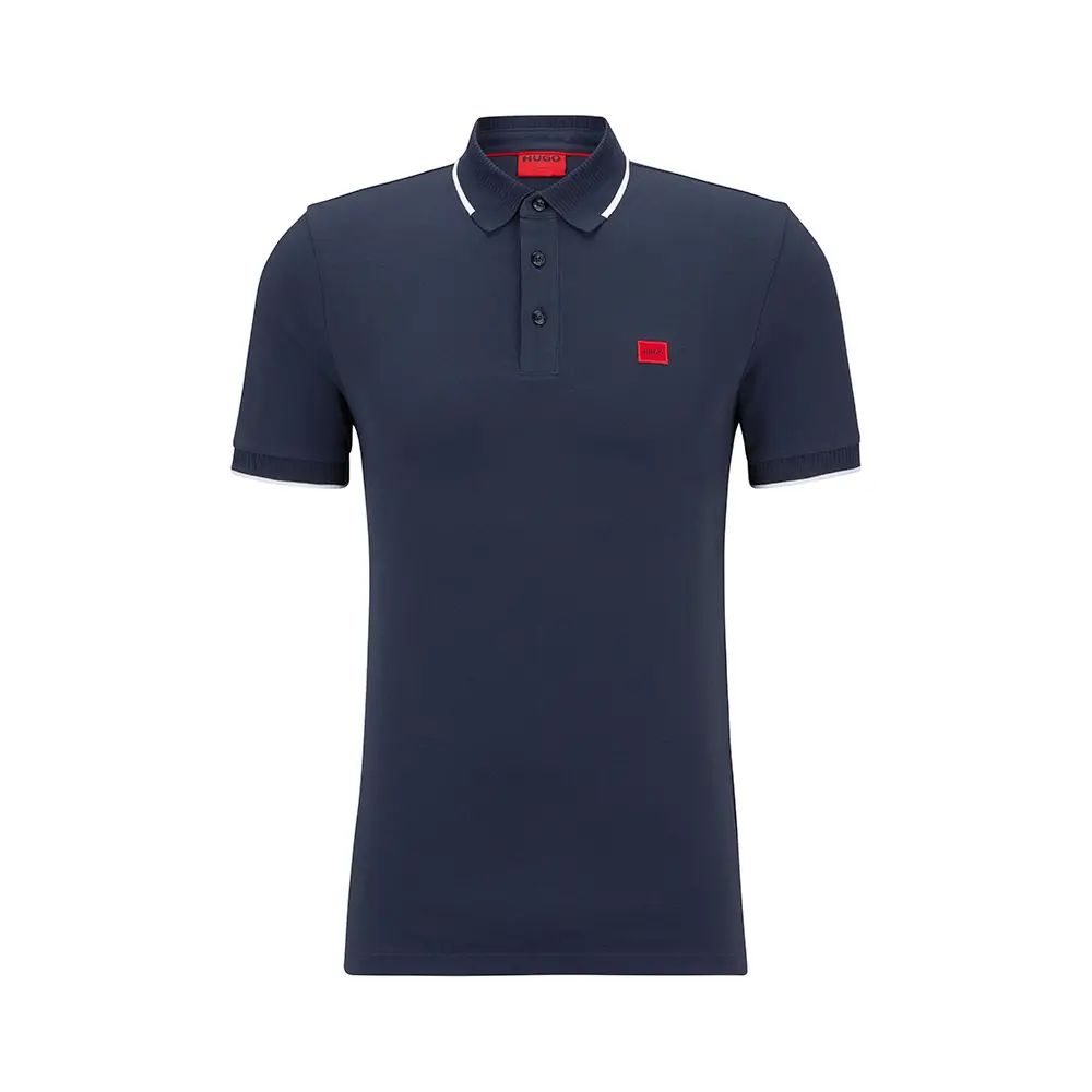 

Мужская рубашка поло Hugo Boss Hugo Deresino 232 Square Logo, темно-синяя