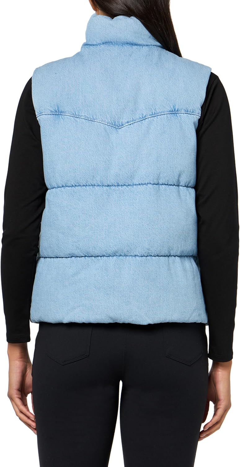 Женский жилет Levi's Western Stand Collar Puffer Vest, Light Wash Denim — фото 2