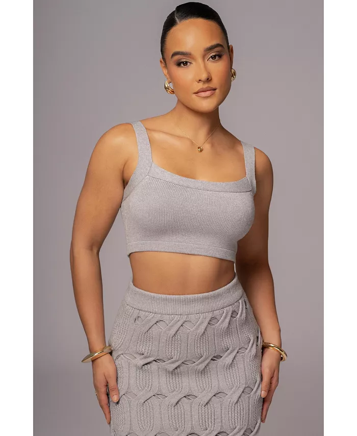 

Женский укороченный топ Darlah из трикотажа JLUXLABEL, серый